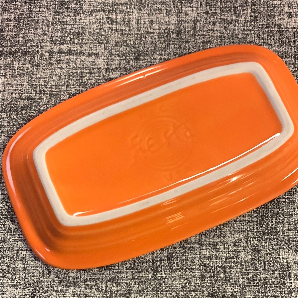Fiesta Tangerine Butter Dish - Picture 3 of 4